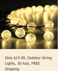 Only $15.99, Outdoor String Lights, 30 foot, FREE Shipping